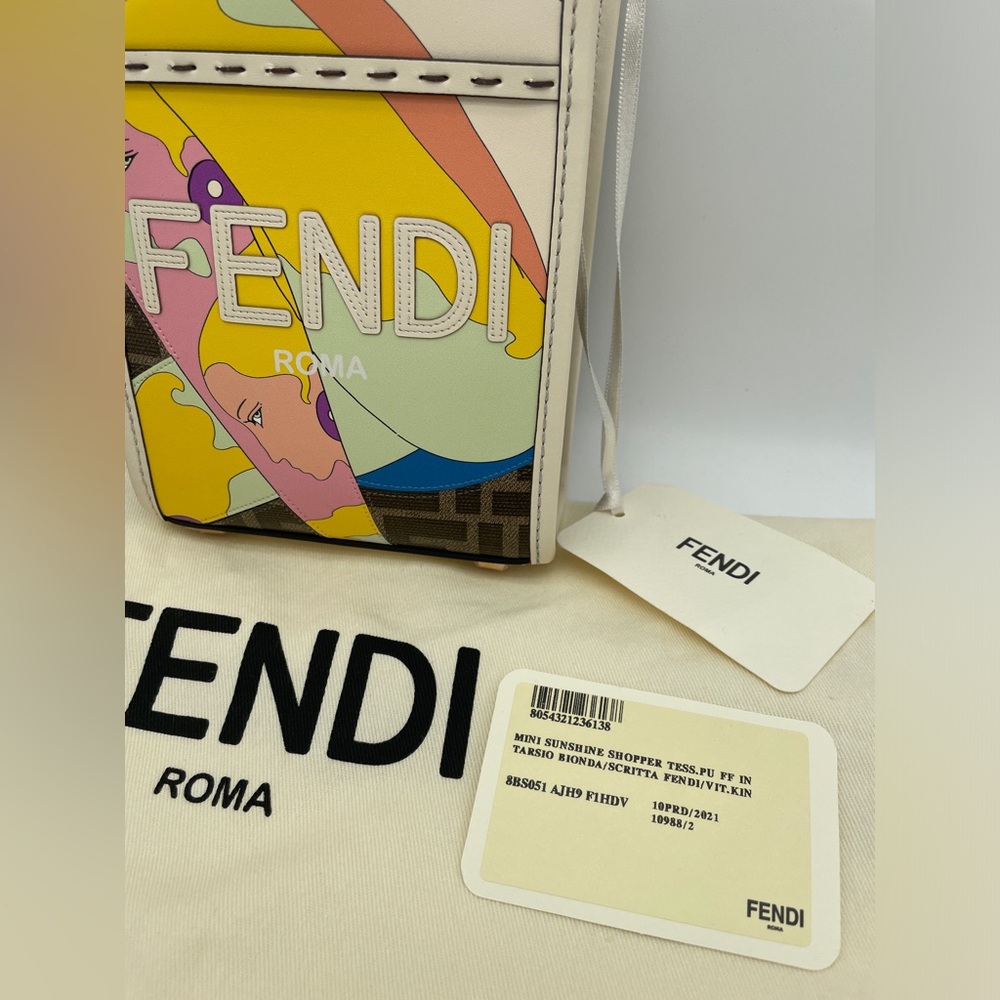 NEW FENDI MINI SUNSHINE FF SUMMER  CROSSBODY TOTE BAG PURSE NWT AUTH! - Picture 4 of 13